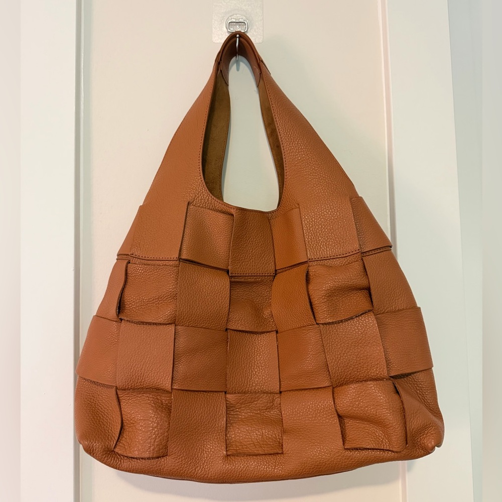 Brown Woven Leather Tote Bag - Picture 12 of 15